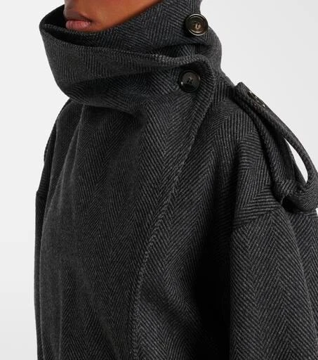 Acne Studios Herringbone belted wool-blend coat 5