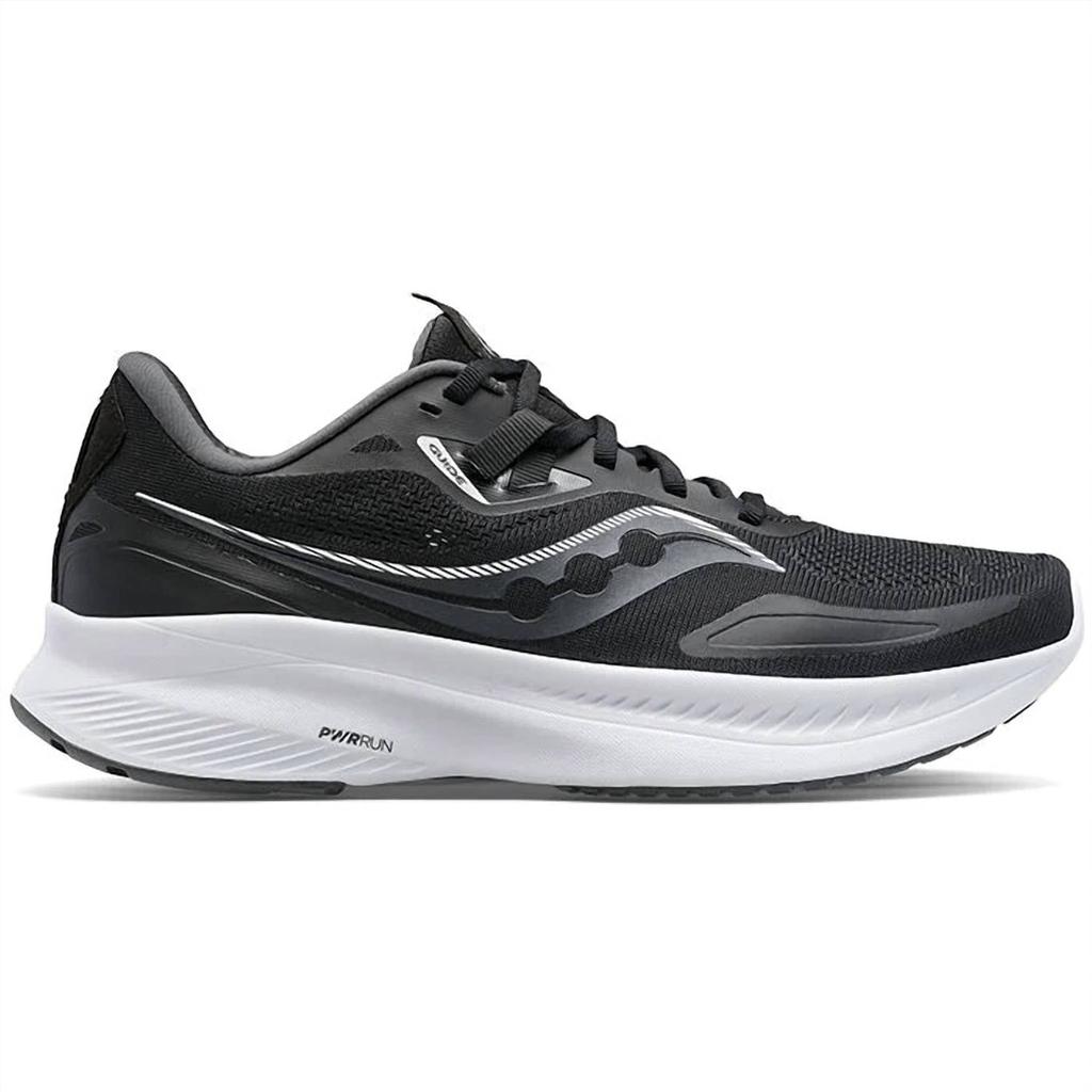 Saucony Men's Guide 15 Running Shoes - D/medium Width In Black/white