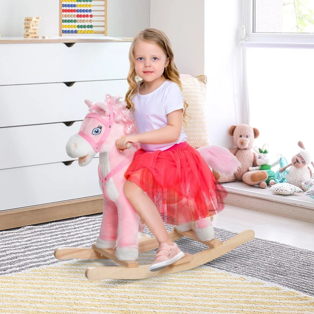 BreeBe Plush Rocking Horse Ride-On Toy for Toddlers 2