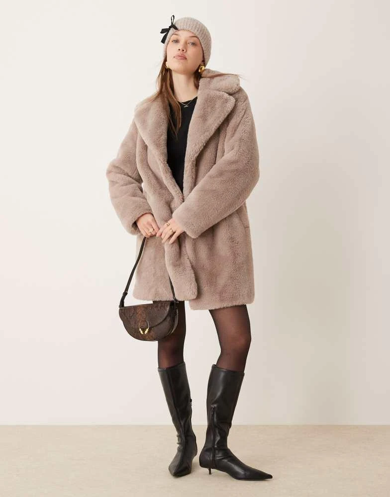 New Look New Look faux fur coat in mink 1