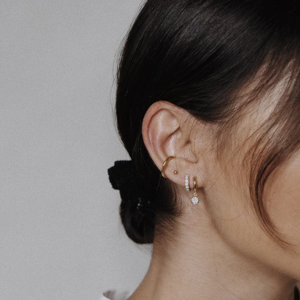 Orelia London White Opal Drop Huggie Hoop Earrings Made With Swarovski Crystals 4