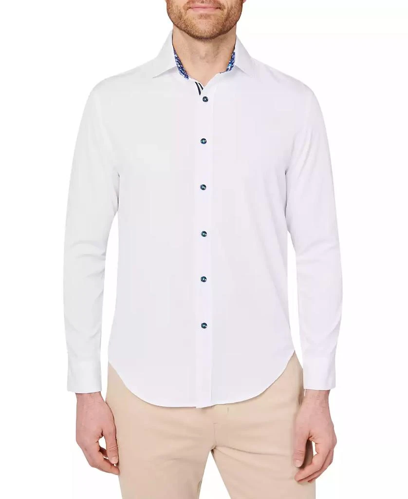 Society of Threads Men's Regular Fit Non-Iron Performance Stretch Solid Button-Down Shirt 1