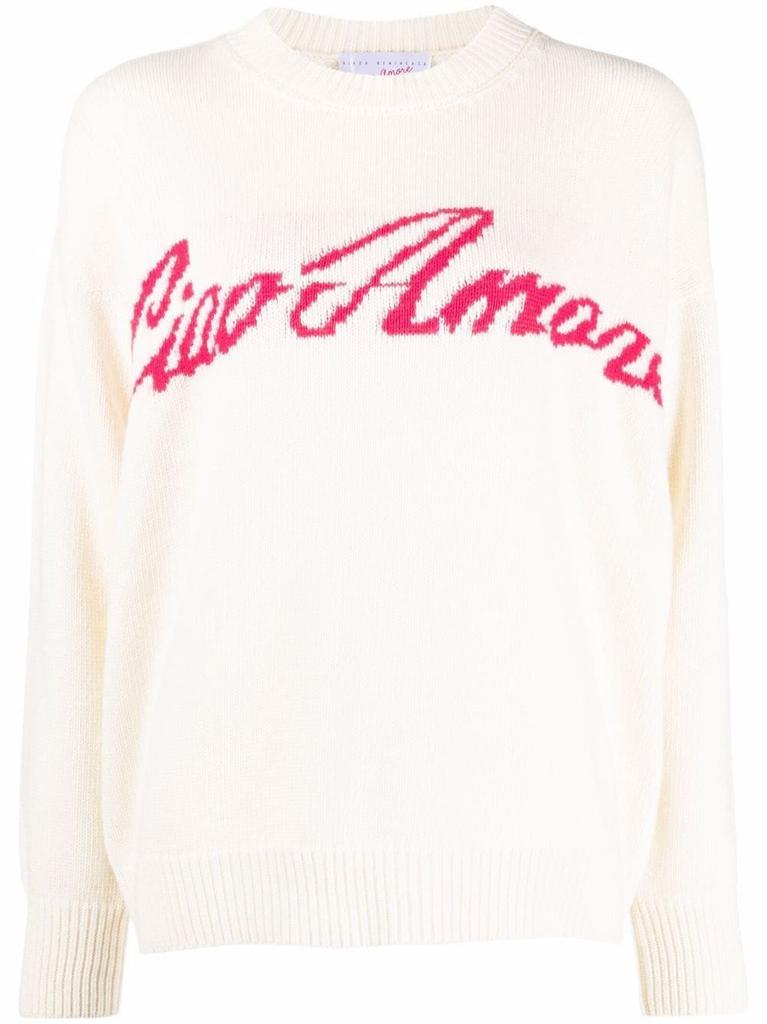 NA White crew-neck jumper Ciao Amore