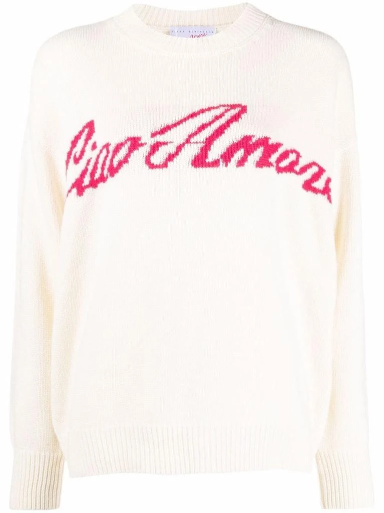 NA White crew-neck jumper Ciao Amore 1