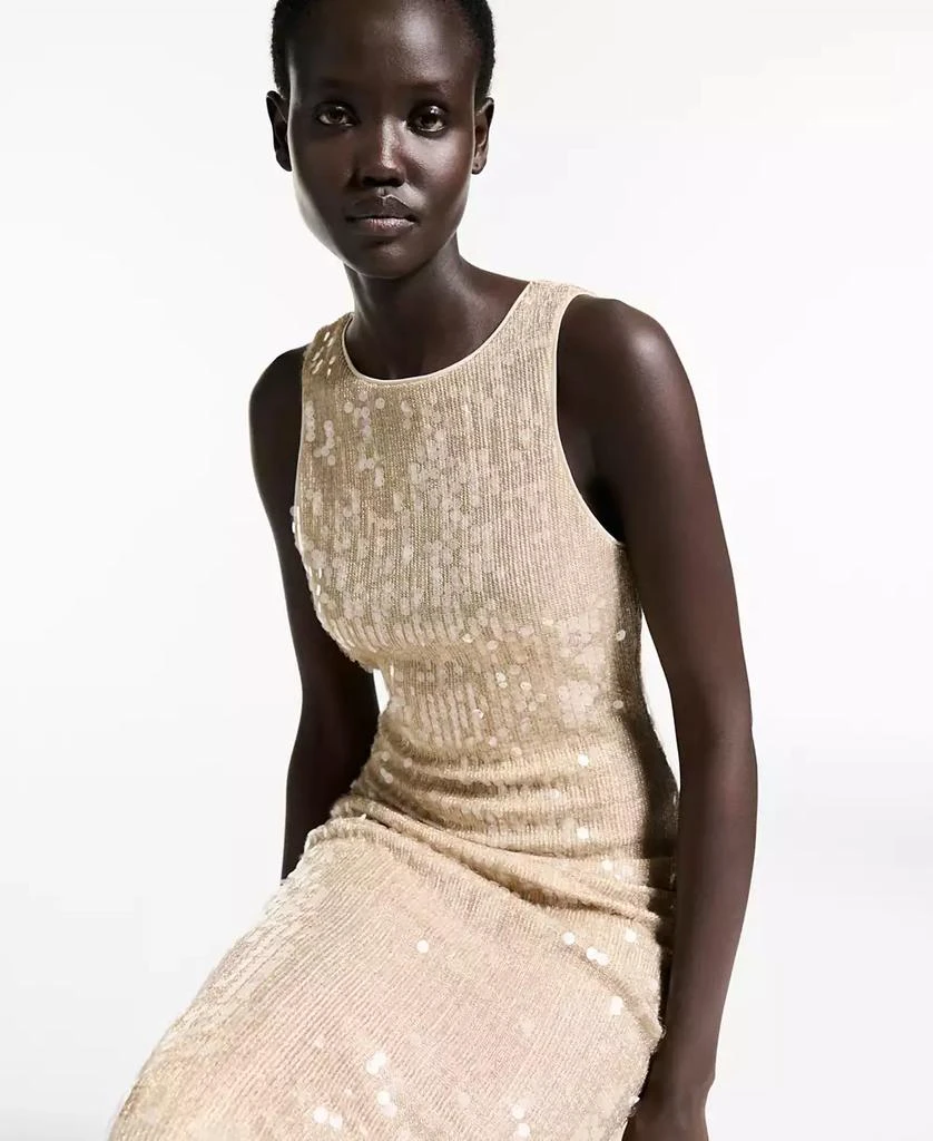 Mango Women's Scoop-Back Sequin Dress 6