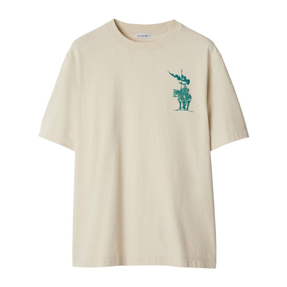 Tシャツ・カットソー BURBERRY Printed Stretch Cotton Blend T-Shirt Check Stretch Cotton T-shirt in Teacup - Women | Burberry