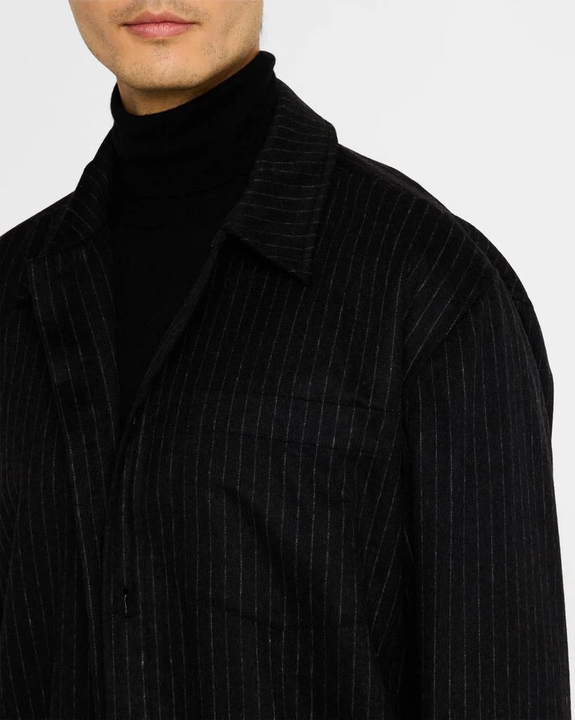 SIMKHAI Men's Ernie Pinstripe Blouson Shirt 5