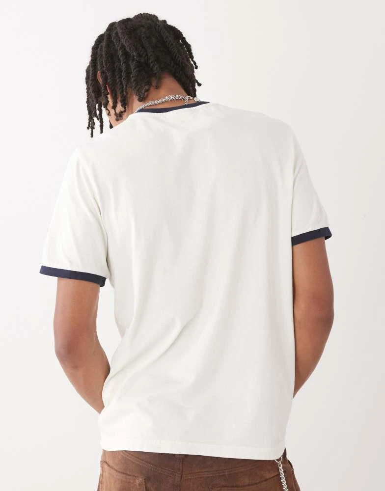 CHAMPION Champion Ringer t-shirt in beige and black 4