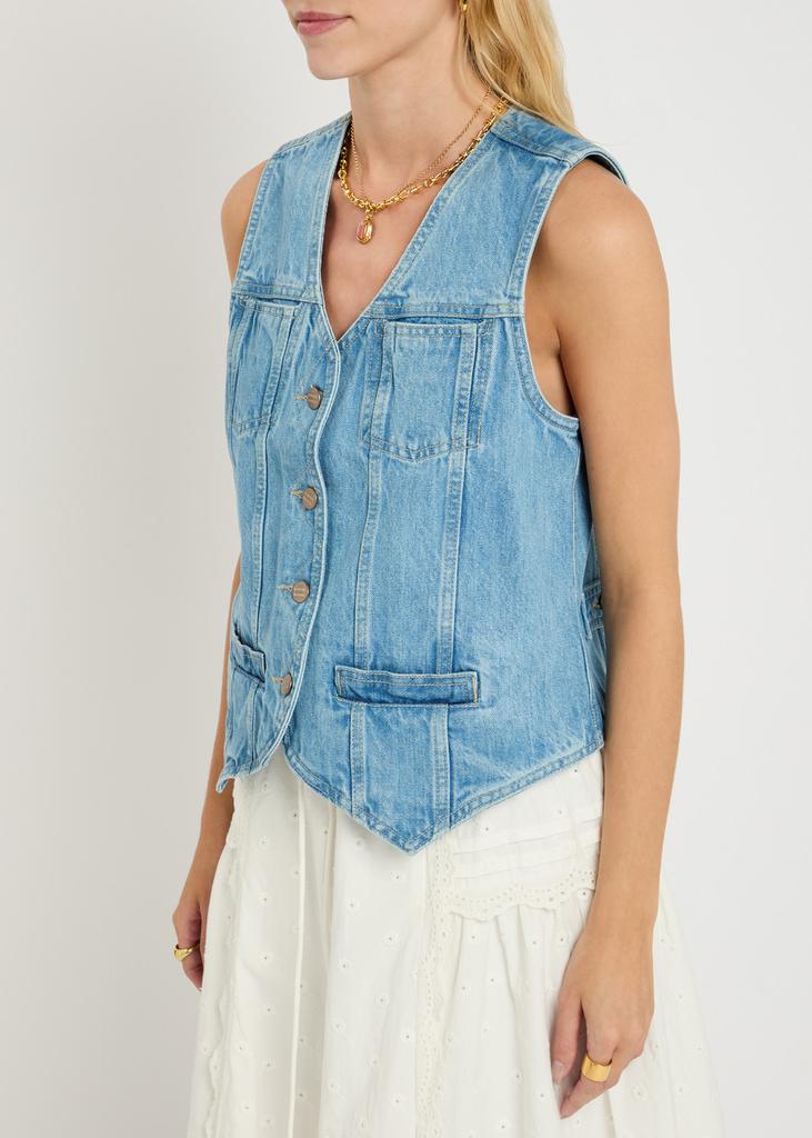 DAMSON MADDER Helly panelled denim gilet