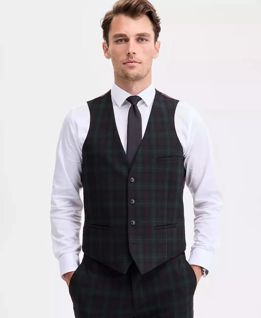 Shop Men's Slim-Fit Green & Burgundy Plaid Suit Separate Vest, Macy's  Exclusive on Sale at BeyondStyle  Get 77% Off Men's Slim-Fit Green &  Burgundy Plaid Suit Separate Vest, Macy's Exclusive with