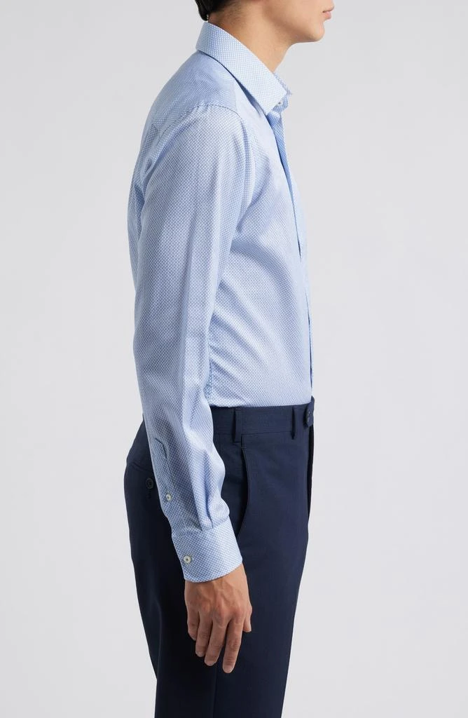 David Donahue Trim Fit Micro Print Dress Shirt 4