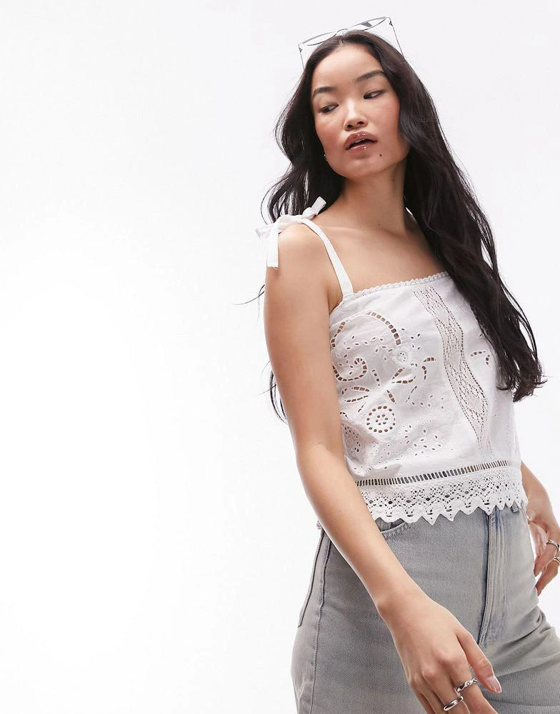 Topshop Topshop cutwork cami in white 1