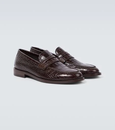 Manolo Blahnik Perry croc-effect leather penny loafers 5