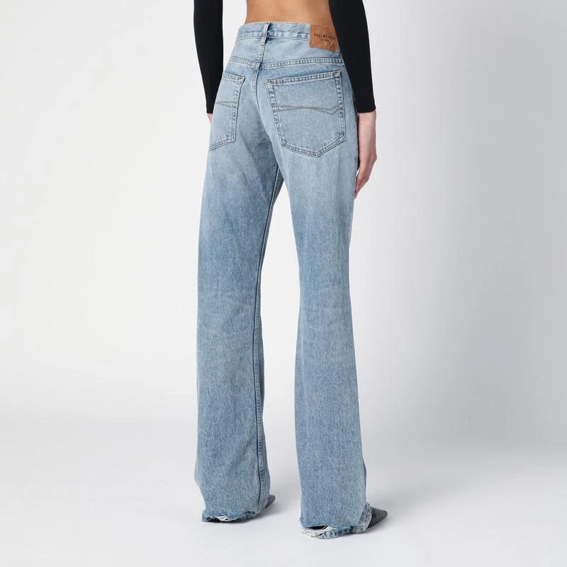 Balenciaga Light blue jeans with distressed hem 4