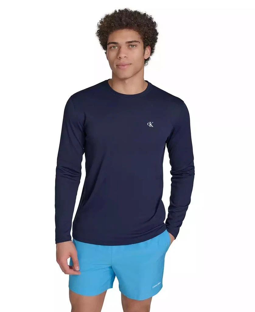 Calvin Klein Men's Monogram Long-Sleeve Swim Rash Guard 1