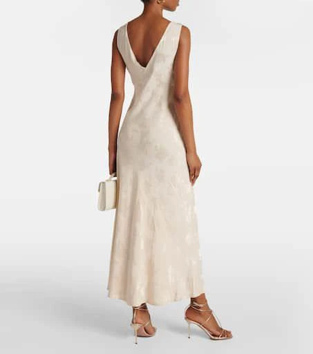 Rixo Bridal Sandrine floral jacquard midi dress 3