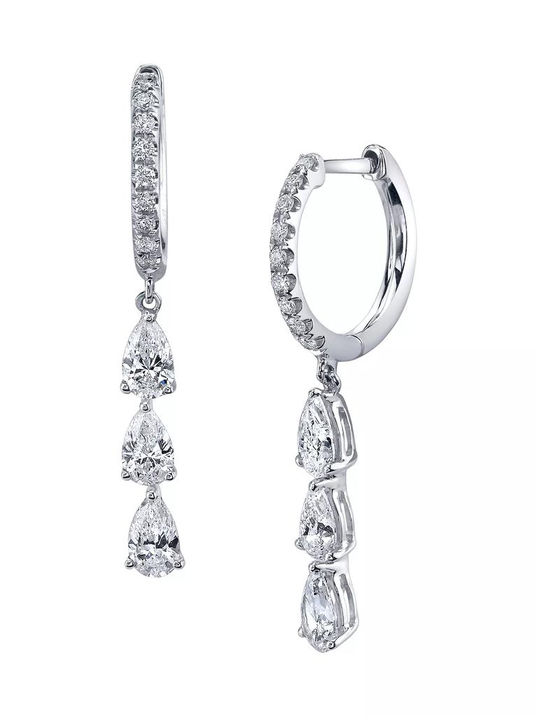 Anita Ko Huggies 18K White Gold & 1.3 TCW Diamond Drop Earrings