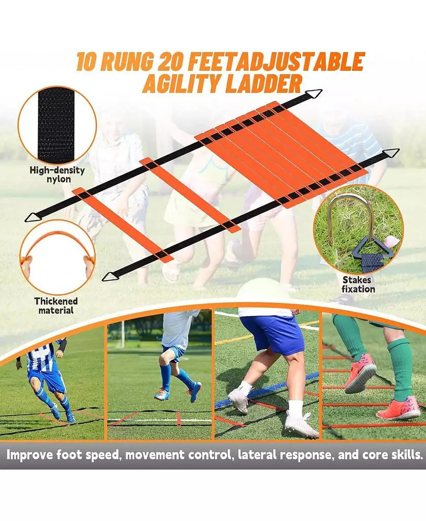 Bearwill Kids Soccer Goal Set of 2, 4x3FT Pop Up Backyard Goals with Training Kit - Includes Ball, Cones, Ladder 
Targets 5