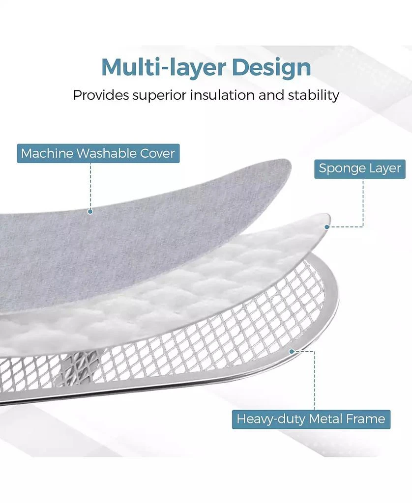 Ecooso Full Size Ironing Board with Iron Rest and 7-Level Height 6