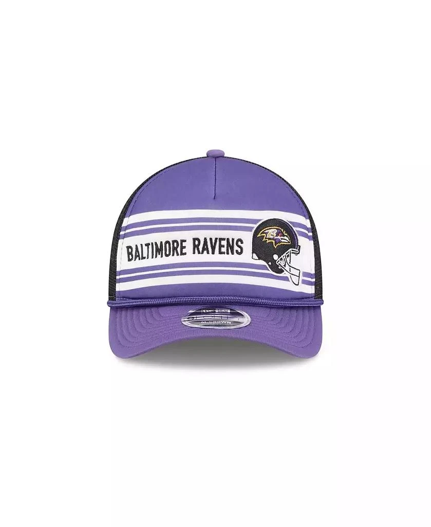 New Era Men's Purple Baltimore Ravens Linear A-Frame 9FORTY Adjustable Hat 5