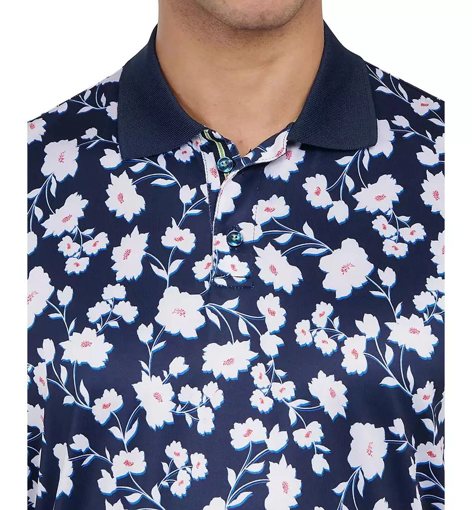 Society of Threads Men's Slim Fit Floral Print Performance Polo Shirt 3