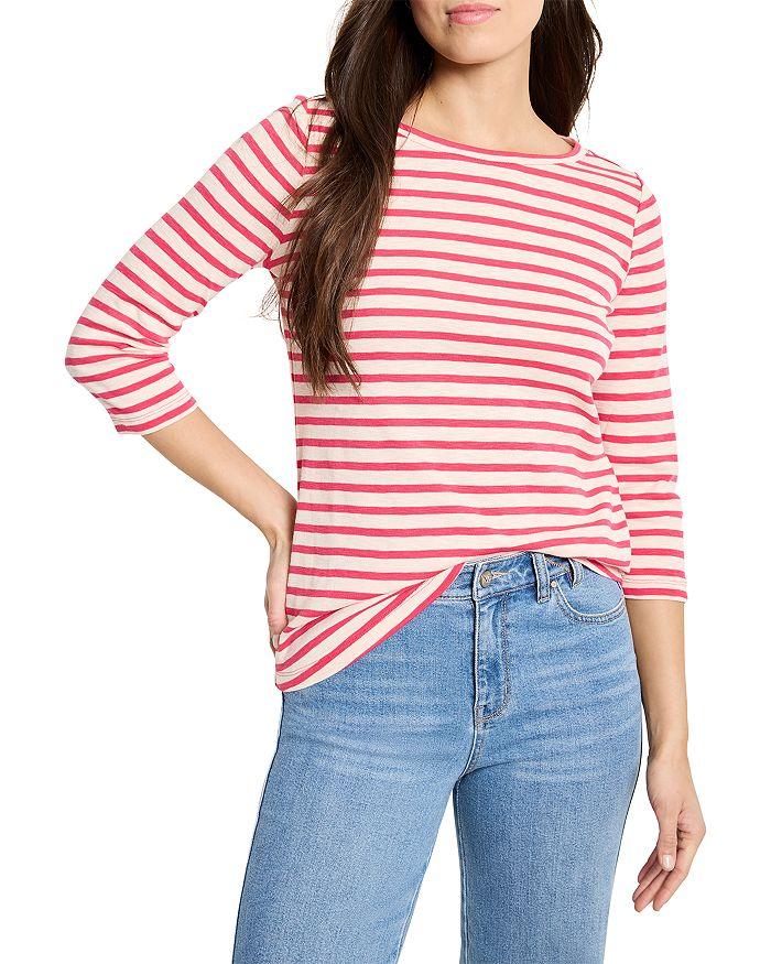 NZT BY NIC+ZOE Stripe Boat Neck Tee