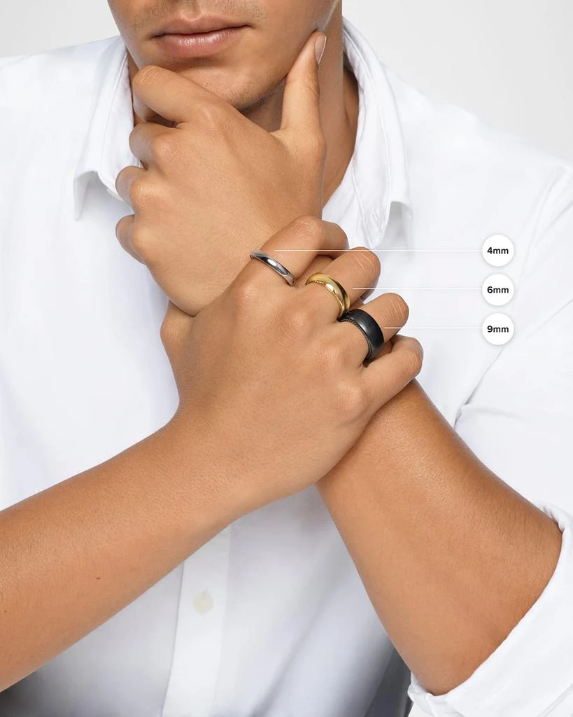 David Yurman Men
s Forged Carbon Band Ring in 18K Gold, 4mm 5