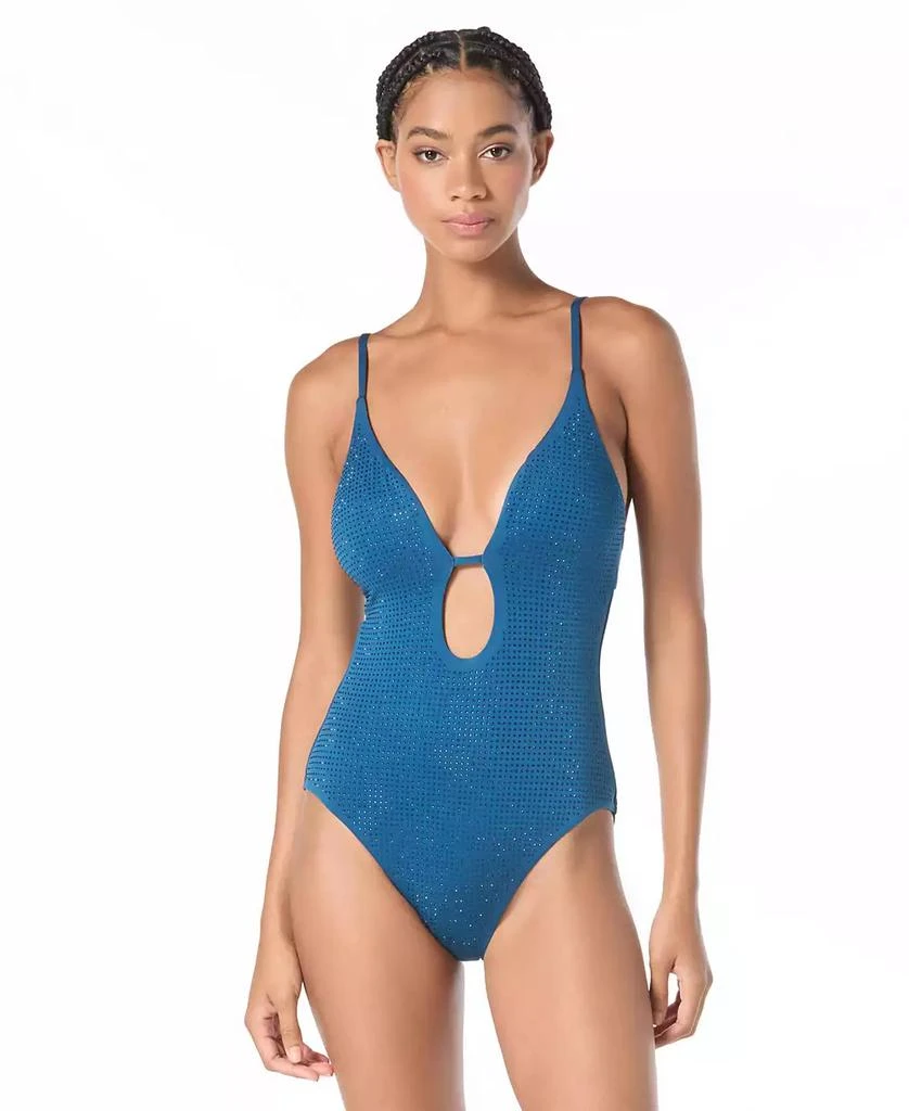 Michael Kors Michael Kors Women
s Rhinestone One-Piece Swimsuit