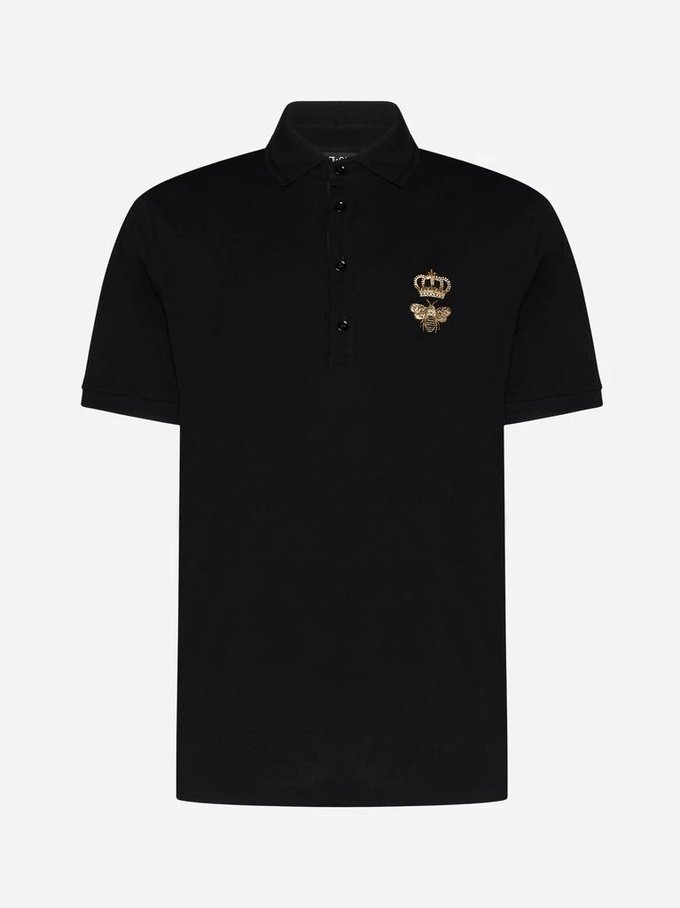 DOLCE & GABBANA Crown & Bee cotton polo shirt 1