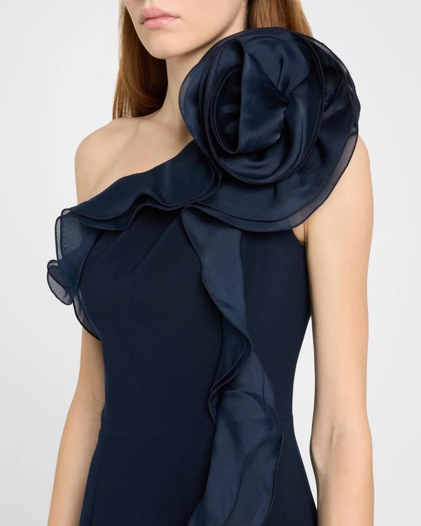 Teri Jon One-Shoulder Ruffle Column Gown 7