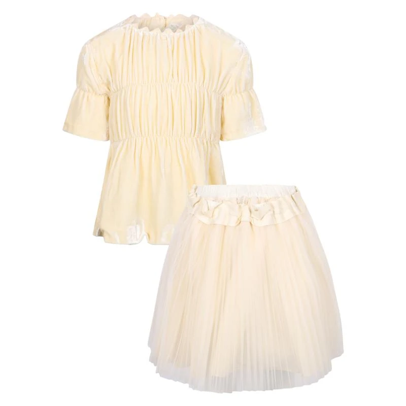 open lace back dress ALEXANDRA RIBBON PLEATED FROCK  TIA CIBANI