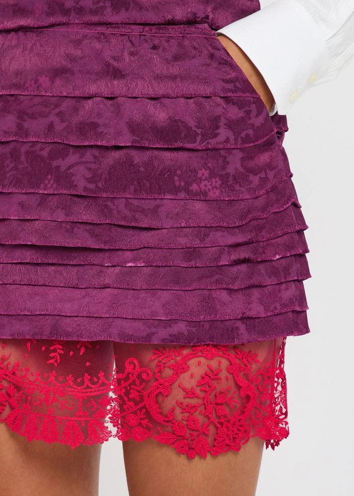 Yves Saint Laurent Tiered floral-jacquard woven mini skirt 5