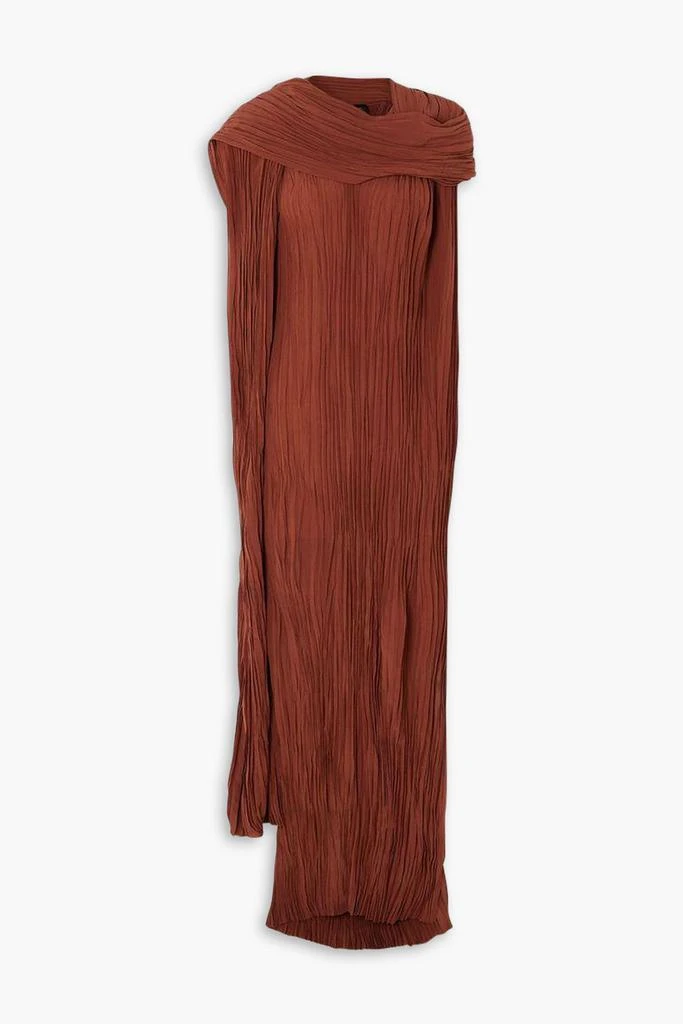 CORTANA Rita cape-effect silk-plissé maxi dress 1