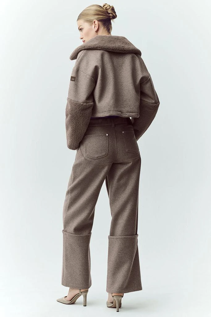 Alo Wool Blend Nightcap Wide Leg Pant - Alpine Cocoa Heather 4