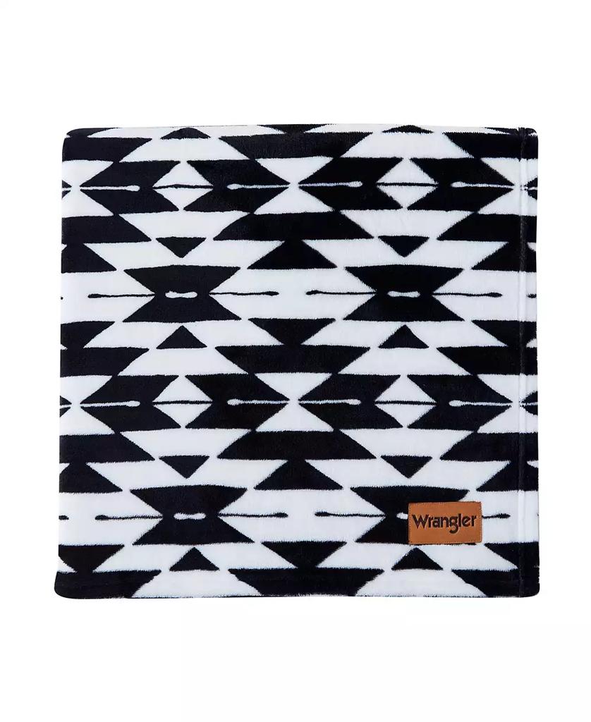 Wrangler Navajo Ultra Soft Plush Fleece Reversible Throw, 70" x 50"