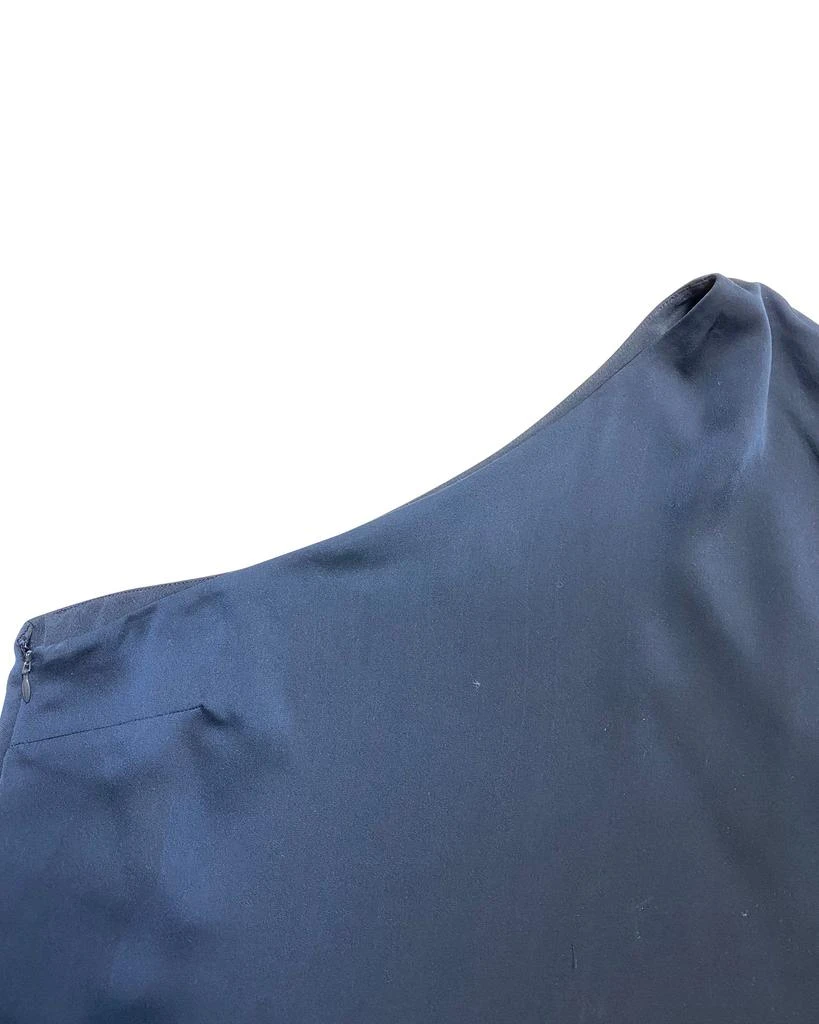 Halston Heritage Halston Heritage One Shoulder Dress in Navy Blue Polyester 4