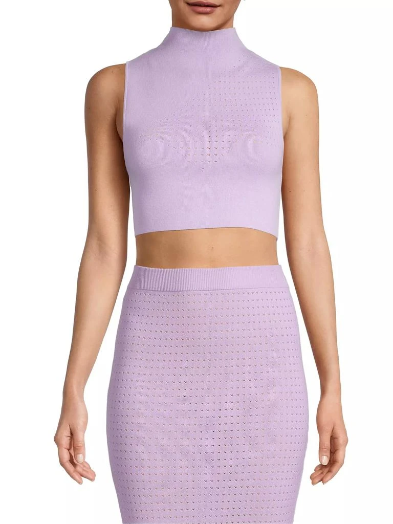 Victor Glemaud Laser-Dot Mock Turtleneck Crop Top 3