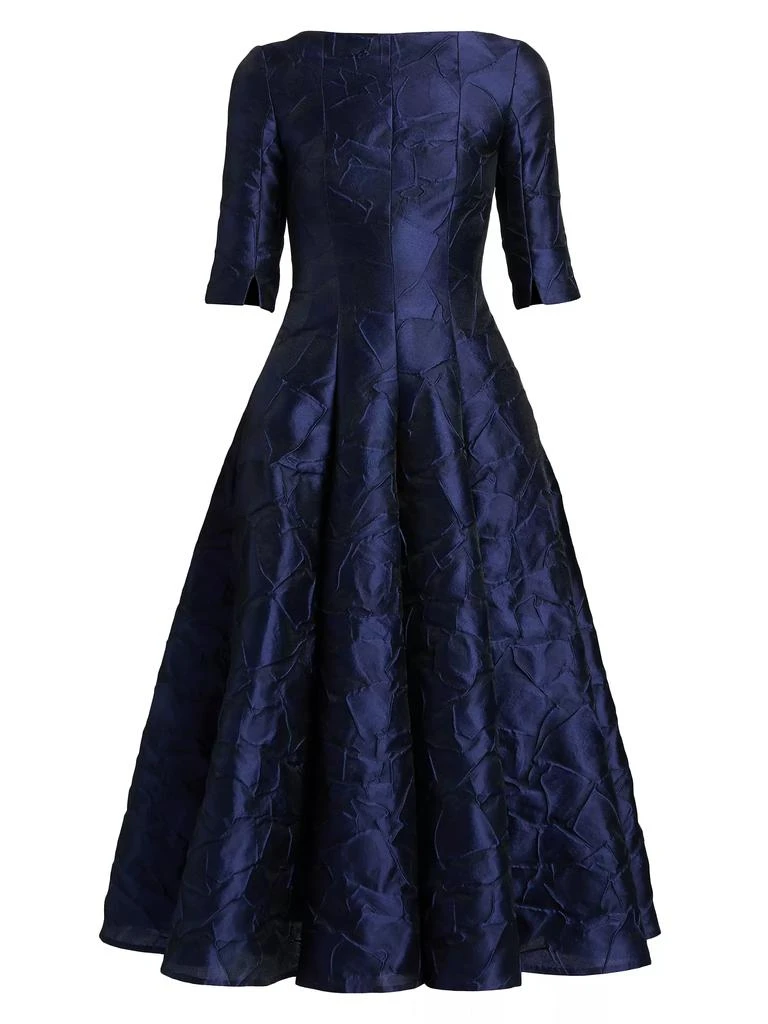 Talbot Runhof Jacquard Fit &amp; Flare Cocktail Dress 1