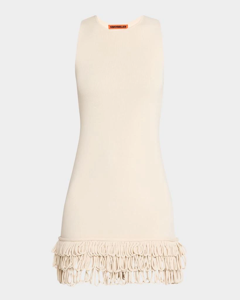 Simon Miller Albers Sleeveless Knit Looped-Fringe Mini Dress 1