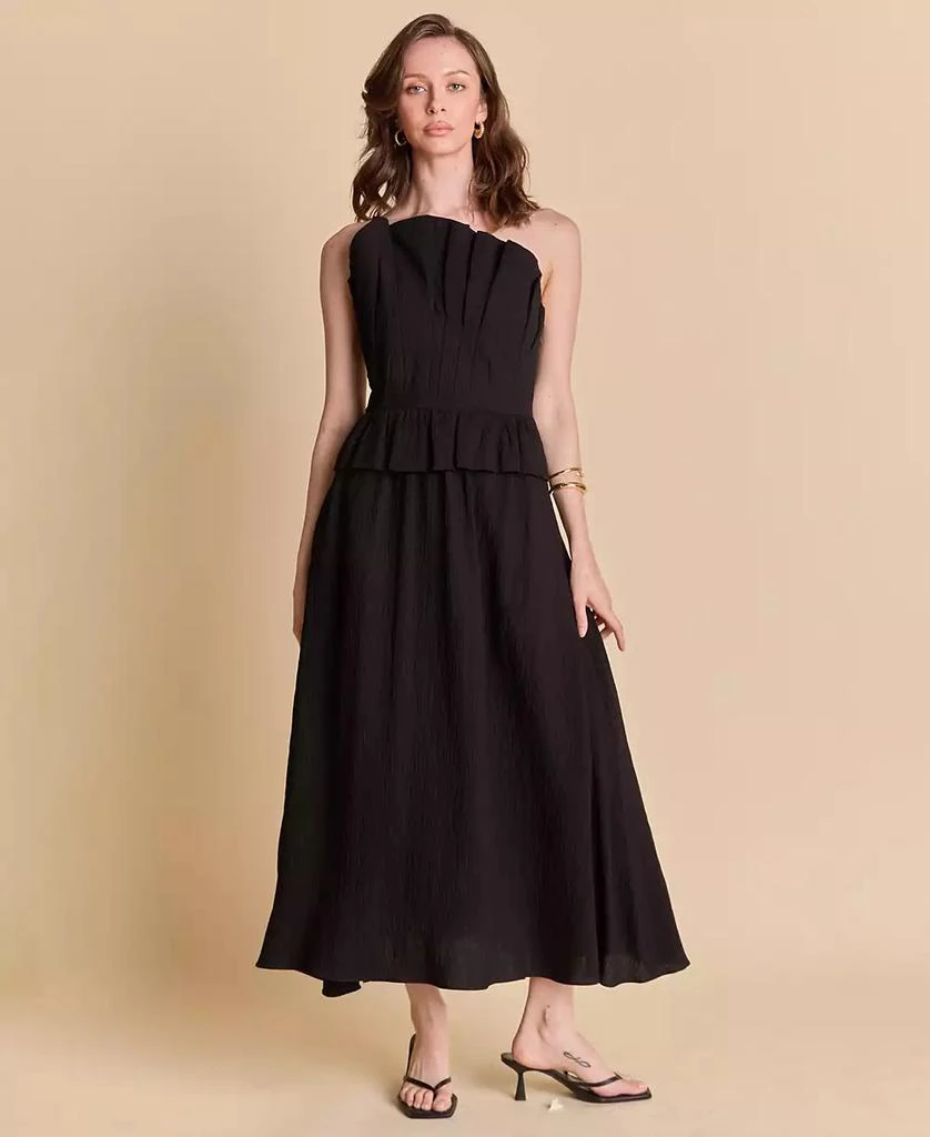 English Factory Women's Ruffled Strapless Midi Dress 1