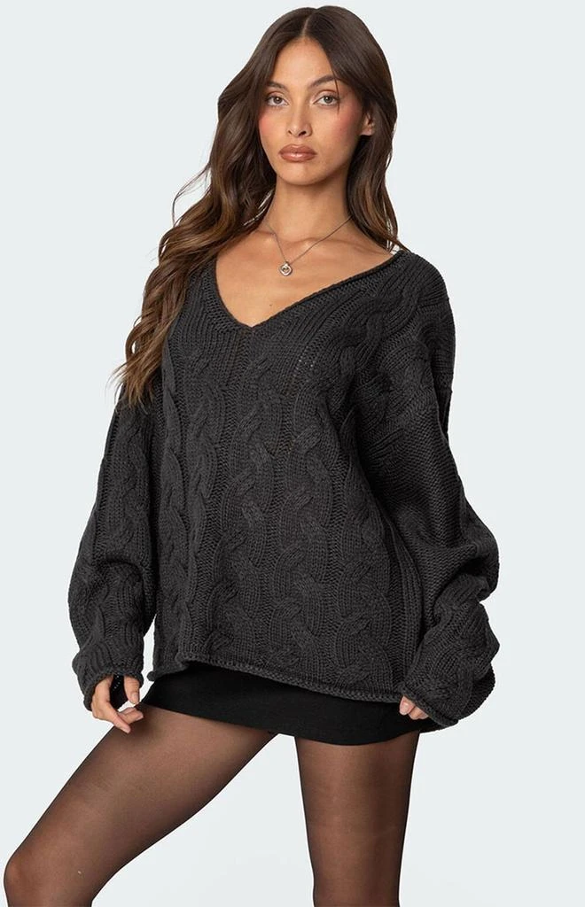 Edikted Inga Oversized Cable Knit Sweater 3