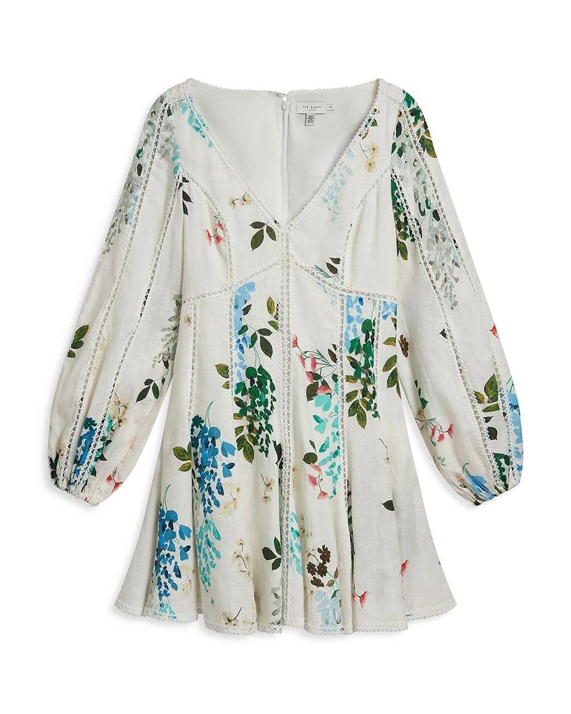 Ted Baker London Belvida Linen Floral Lace Trim Dress 5