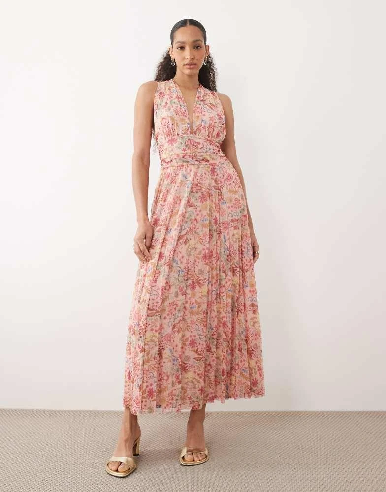 Abercrombie & Fitch Abercrombie & Fitch tiered maxi dress with multiway  neckline in pink - Dresses & Skirts - Free Shipping - BeyondStyle