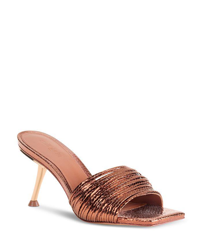 Cult Gaia Women's Giana Embossed Metallic Mule Sandals