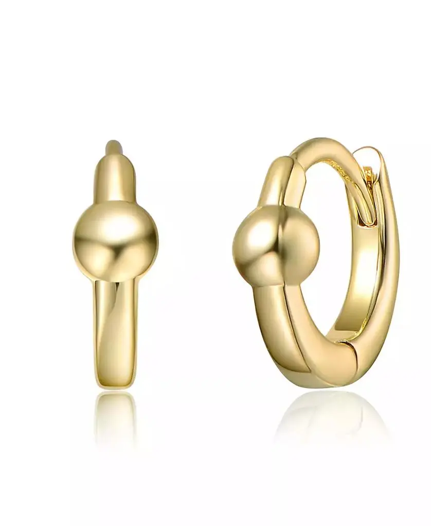 Rachel Glauber Stylish 14k Gold Plated Round Hoop Earrings