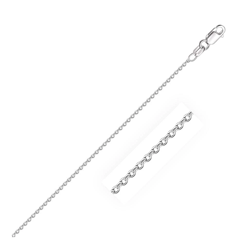 FASHNZFAB 18k White Gold Round Cable Chain (1.50 mm)