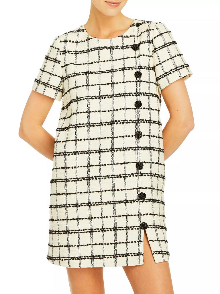 Mestiza New York Isolde Cotton-Blend Tweed Short Sleeve Minidress