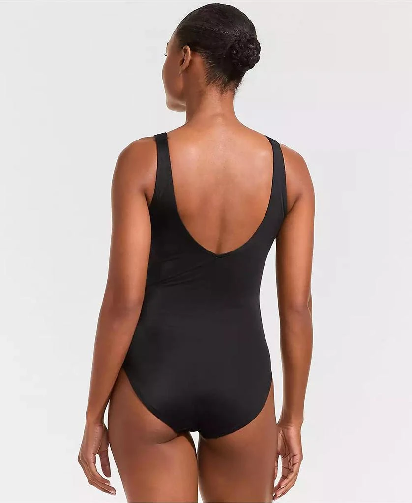 Lands
 End Women
s Tugless V-Neck High Leg One Piece Swimsuit 2