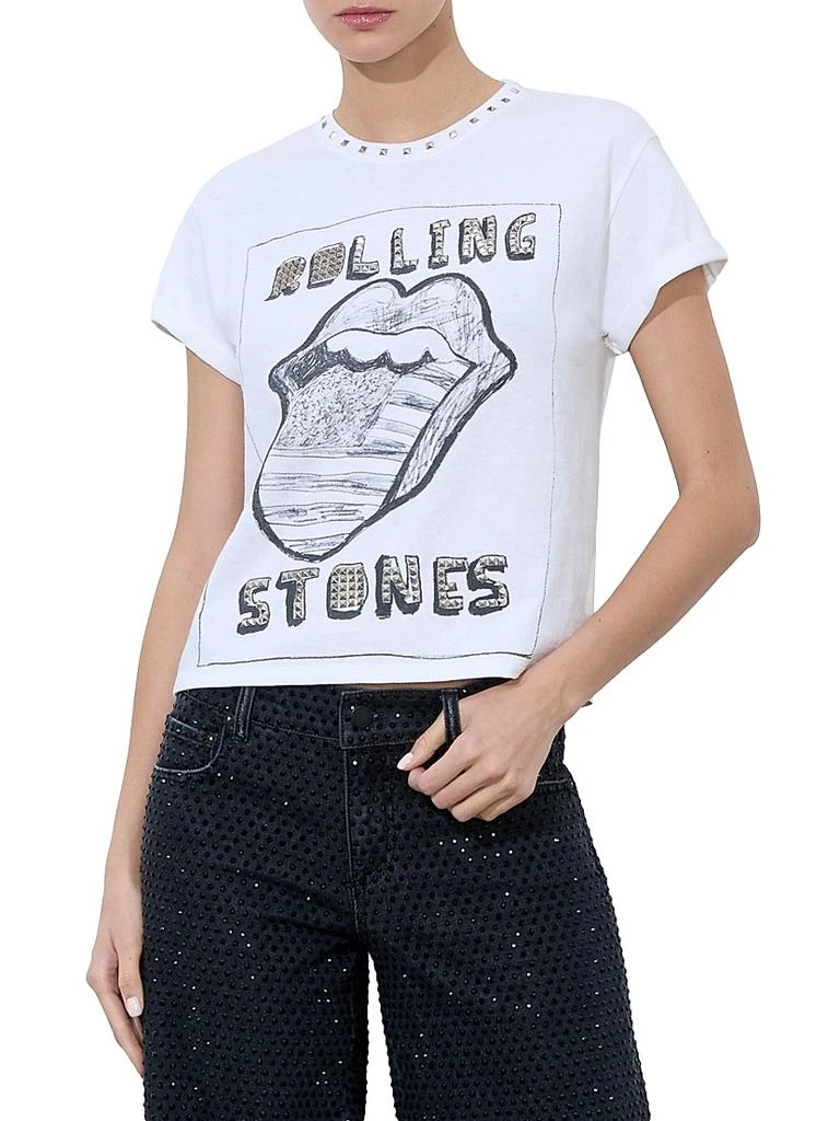 Alice + Olivia Berk Studded Rolling Stones T-Shirt 4