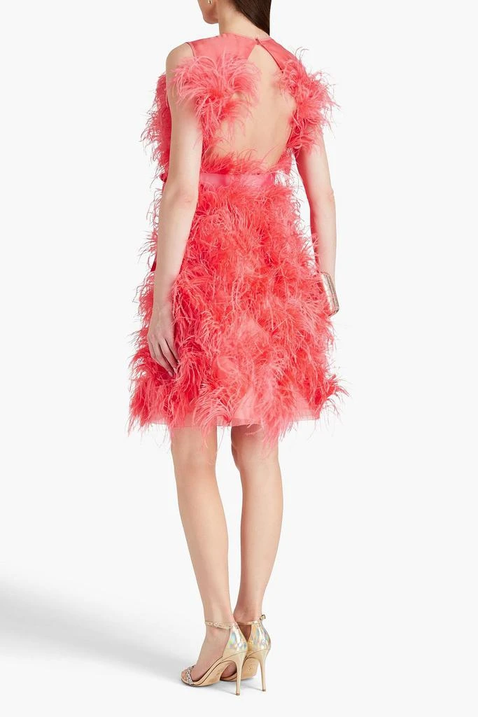 Huishan Zhang Halle feather-trimmed silk-organza dress 3